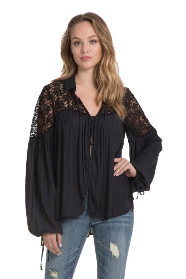 Printed Surplice Blouse - Image 3